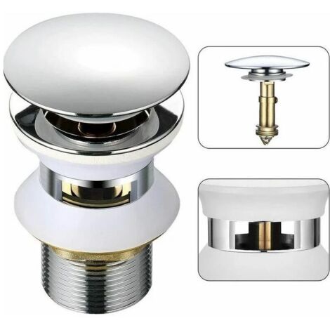 [NON UTILIZZATO] Scarico universale per lavabo con troppopieno Pop-Up automatico Push Open Click Clack per bagno 1-1/4 Ottone cromato