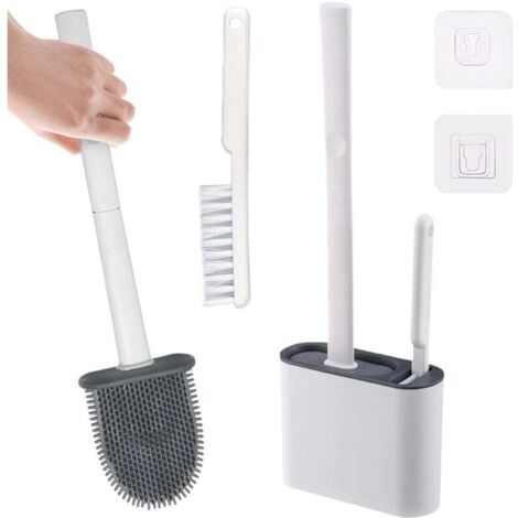 [NON UTILIZZATO] Scopino per WC in silicone – Scopino per WC con scopino e piletta di scarico – Igiene e durata per bagni e WC per gli ospiti