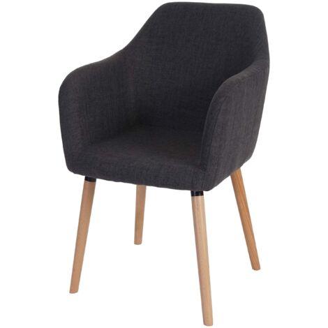 [NON UTILIZZATO] Serie Malmoe sedia sala da pranzo T381 legno massiccio, tessuto grigio