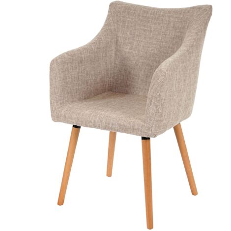 [NON UTILIZZATO] Serie Malmoe sedia sala da pranzo T382 tessuto legno massiccio beige