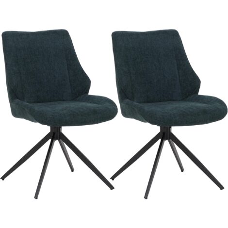 [NON UTILIZZATO] Set 2 sedie sala pranzo HHG-026, posizionamento automatico girevole, tessuto ciniglia (320g/m²) Oeko-Tex, verde