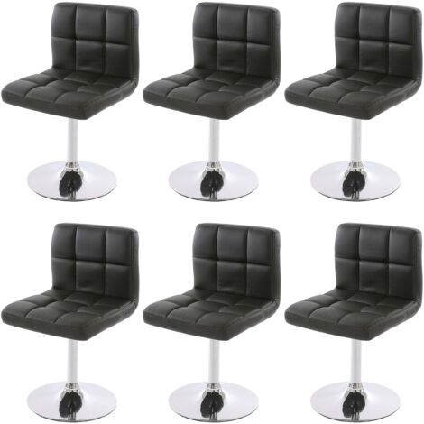 [NON UTILIZZATO] Set 6x sedie lounge girevole elegante imbottita Kavala ecopelle 44x43x76cm nero