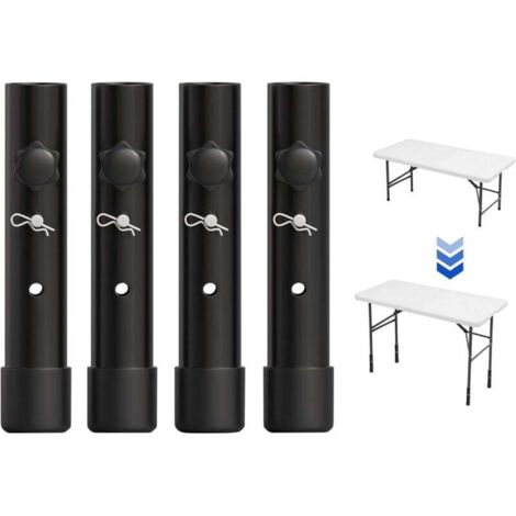 [NON UTILIZZATO] Set di 4 prolunghe per gambe da tavolo pieghevoli, per gambe piegate e dritte, alzate regolabili per gambe da tavolo pieghevoli, per un'altezza di (19,8 cm)