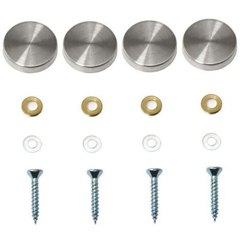 [NON UTILIZZATO] Set di 4 viti decorative per specchi, coprichiodi decorativi, viti decorative in acciaio inox lucidato per specchi, armadi o mobili in vetro (0,79"/20 mm)