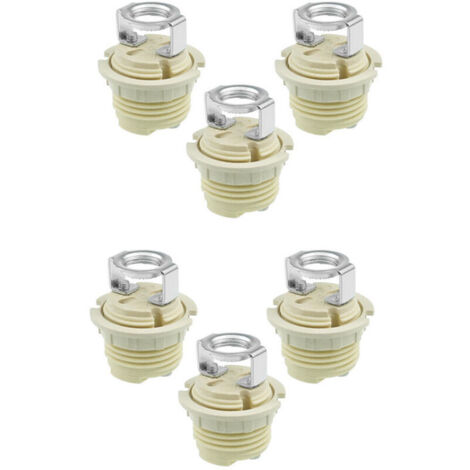 [NON UTILIZZATO] Set di 6 portalampada G9 in ceramica filettati di alta qualità - Anello solido compatibile con lampade alogene, LED e CFL