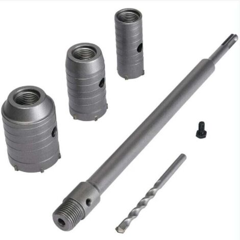 [NON UTILIZZATO] Set di seghe a tazza Ø30mm, 40mm, 50mm - Sega a tazza per calcestruzzo, mattoni, pietra e cemento - Asta di prolunga SDS Plus da 350mm con punta in carburo di tungsteno -