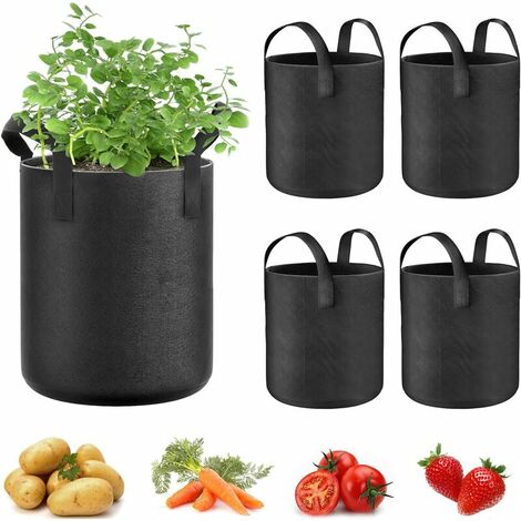 Non-Woven Fabric Plant Bag, Best Root Treatment, Environmentally Friendly Plant Bag with Handles for Nursery and Planting，Fonepro