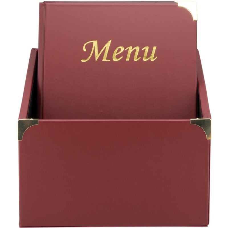 Image of Set da 10 Porta Menu A4 Linea Basic Box Inclusa - Per Caffè, Ristoranti, Bar - Formato A4 - pvc - Colore Bordeaux - Securit