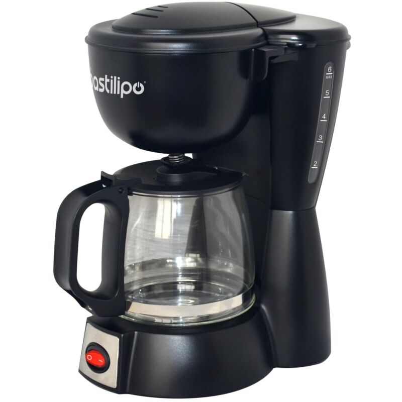 Bastilipo - 6862 Caffettiera Goccia, 600 w, 6 Cups, Acciaio Inossidabile, Nero/Argento