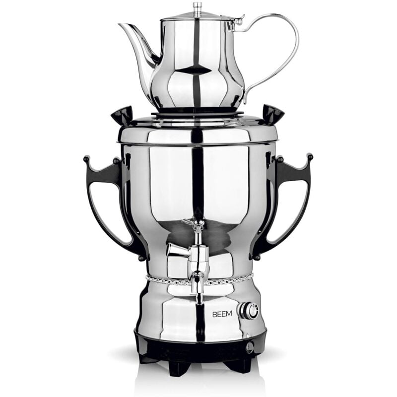 Samowar 2030-3 l Tea maker elettrico 2.200 w Acciaio inox, contenitore per acqua da 3 litri, teiera da 1 litro Adatta per uso privato, alberghiero,