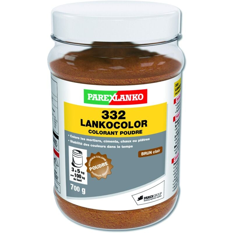 332 LankoColor, colorante in polvere per malte, cementi, calce o gesso, marrone chiaro, 700 g - Parexlanko