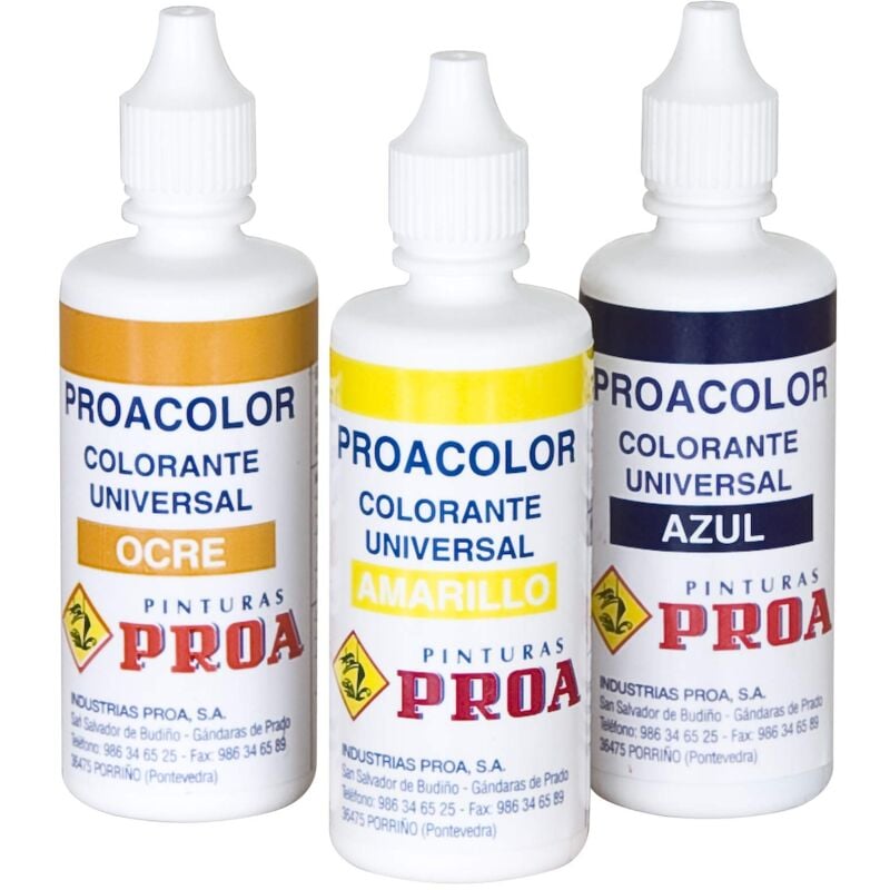 Proa - colorante universal color. Rojo. 40 ml. Tinte para pinturas plásticas, esmaltes al agua y esmaltes sinteticos al disolvente.