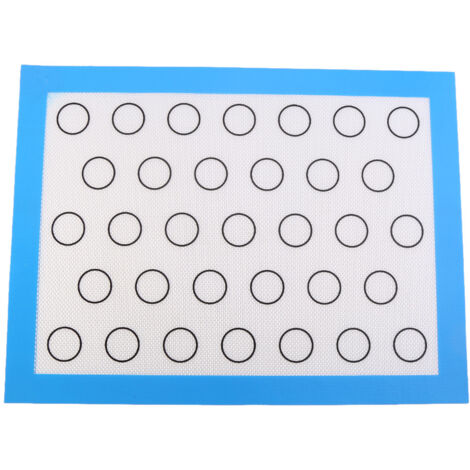 Nonstick Silicone Baking Mat Oven Pastry Liner Macaron Cake Cookie Sheet Kitchen (Blue)