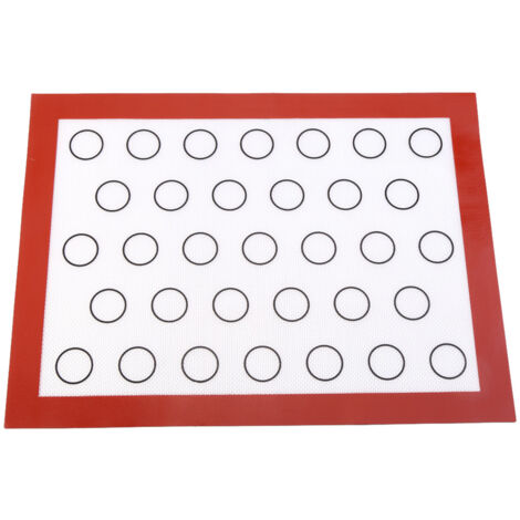 Nonstick Silicone Baking Mat Oven Pastry Liner Macaron Cake Cookie Sheet Kitchen (Red)