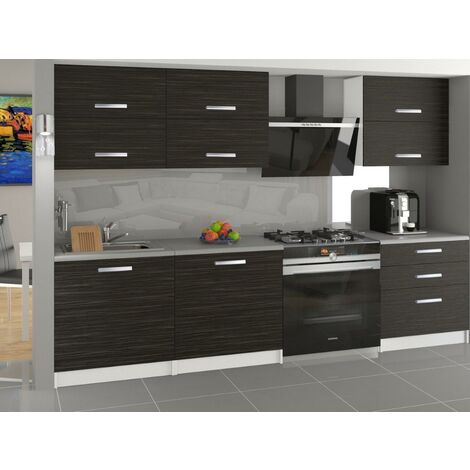 NOOK - Cuisine Complète Modulaire Linéaire L 180 cm 6 pcs - Plan de travail INCLUS - Ensemble armoires meubles cuisine
