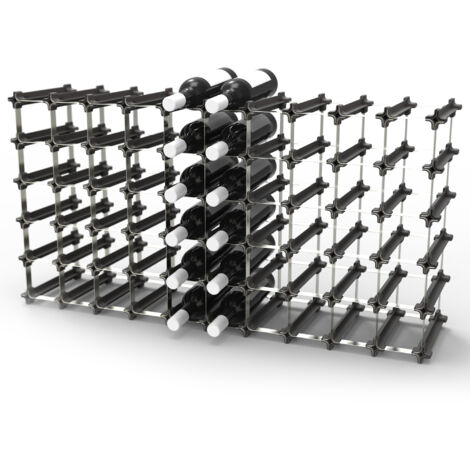 NOOK® Portabottiglie Impilabile – Kit da 50 Pezzi per 60 Bottiglie – Scaffale Modulare per Vino, Espandibile e Flessibile – Supporto Impilabile Salvaspazio per Bottiglie