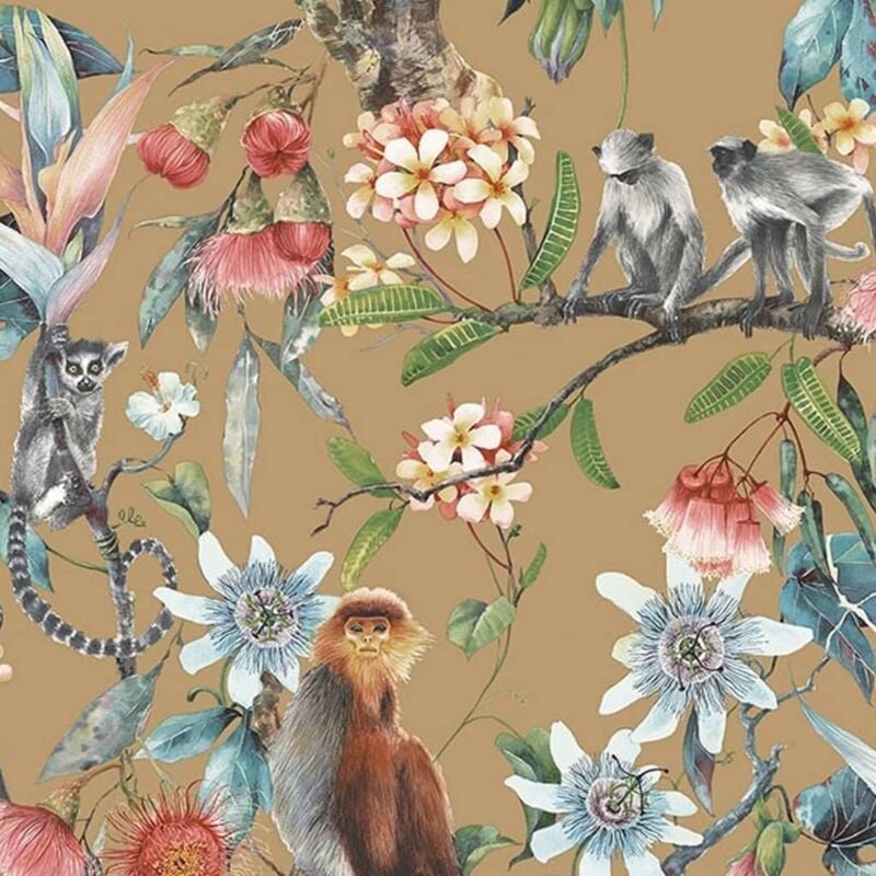 

Papel pintado Exotic Monkeys dorado - Oro - Noordwand