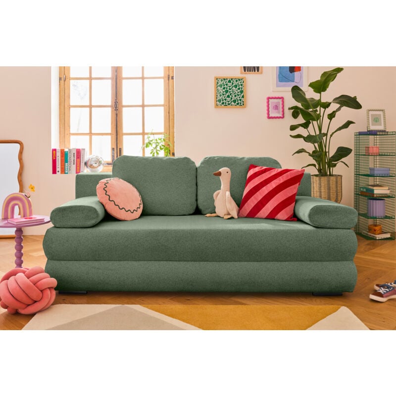 Bestmobilier - Nora - canapé 3 places convertible avec coffre en tissu texturé