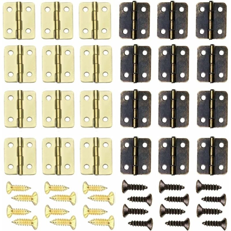 100 Pièces Charnières, 13X 16MM Pliant Butt Charnières Diy Petit Charnières, Mini Connecteurs De Charnière Pour La Maison Meubles Matériel Armoire