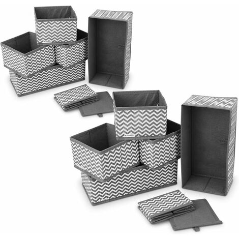 NORCKS Storage Boxes for Drawer, Set of 3 Underwear Drawers Wardrobe  Organiser, Foldable Drawers Organiser System Fabric Box Storage Box for  Socks Ties Bras Scarves Folding Box