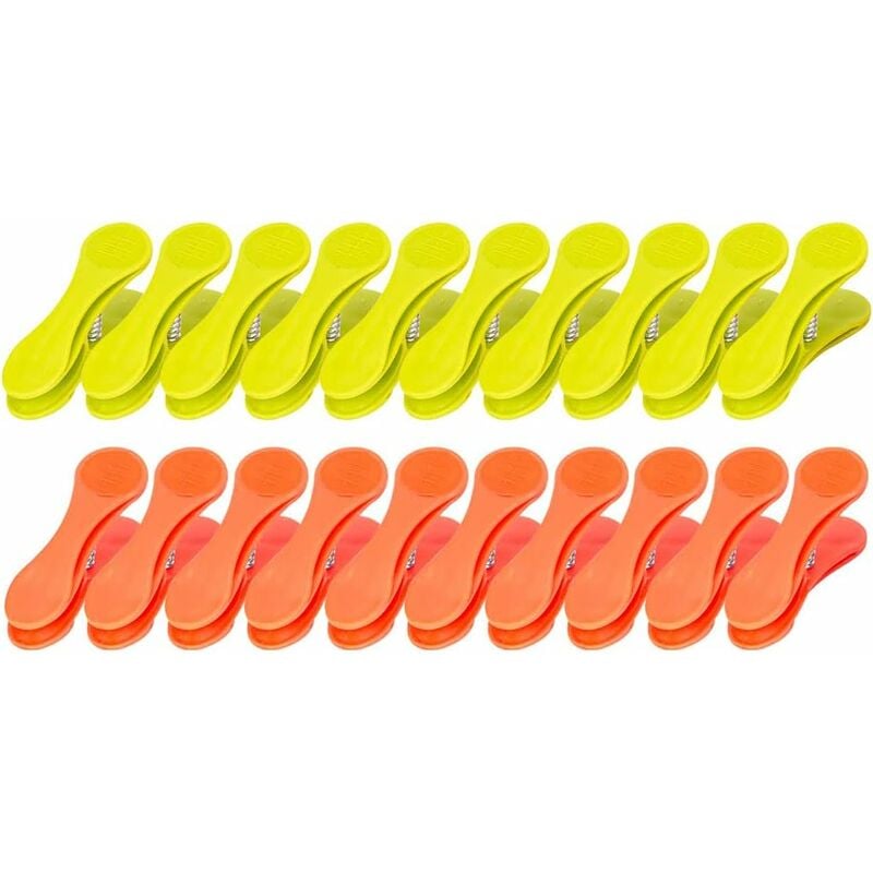 12 Pcs Pinces à Linge Plastique Pinces Serviette Plage Transat Clips de Brise-Vent Multifonctionnelles - Orange+Vert - Norcks