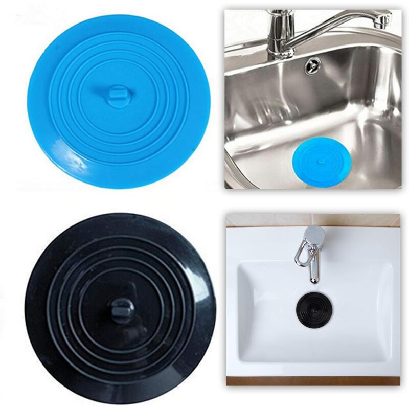 Norcks - 2 Pcs Tub Stopper Drain Plug Silicone Tub Stopper Bathtub Sink Plug Sink Bathtub Drain Cover for Bathrooms, Kitchen, Laundries - Dark blue