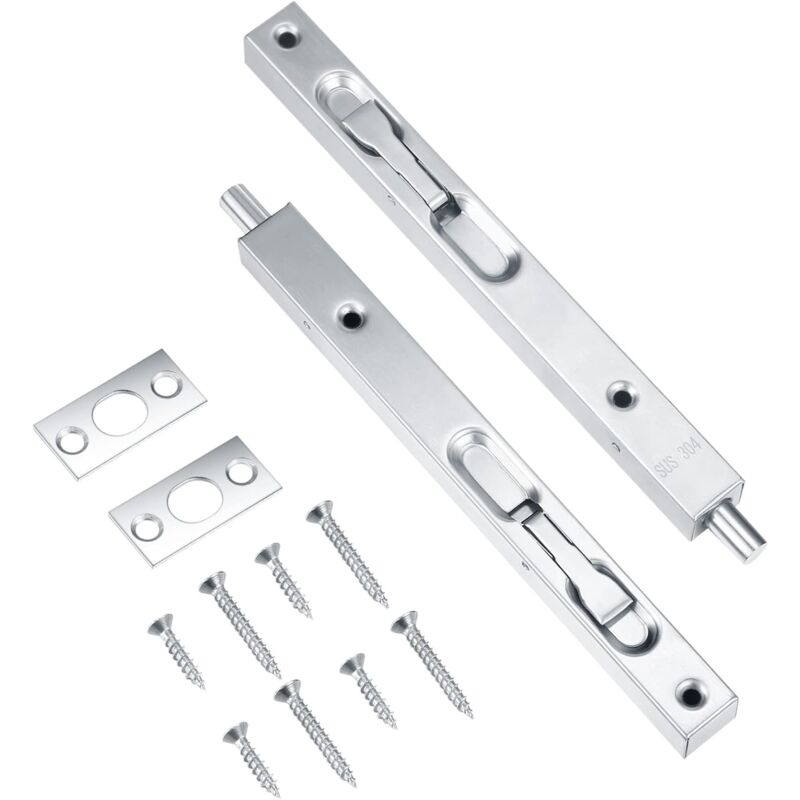 2 Pièces Loquet Caché De Porte Boulon De Sécurité, Loquet Coulissant De Poignée à Levier, Verrous Et Boulon Loquet De Porte Dissimulés,8Inch - Norcks