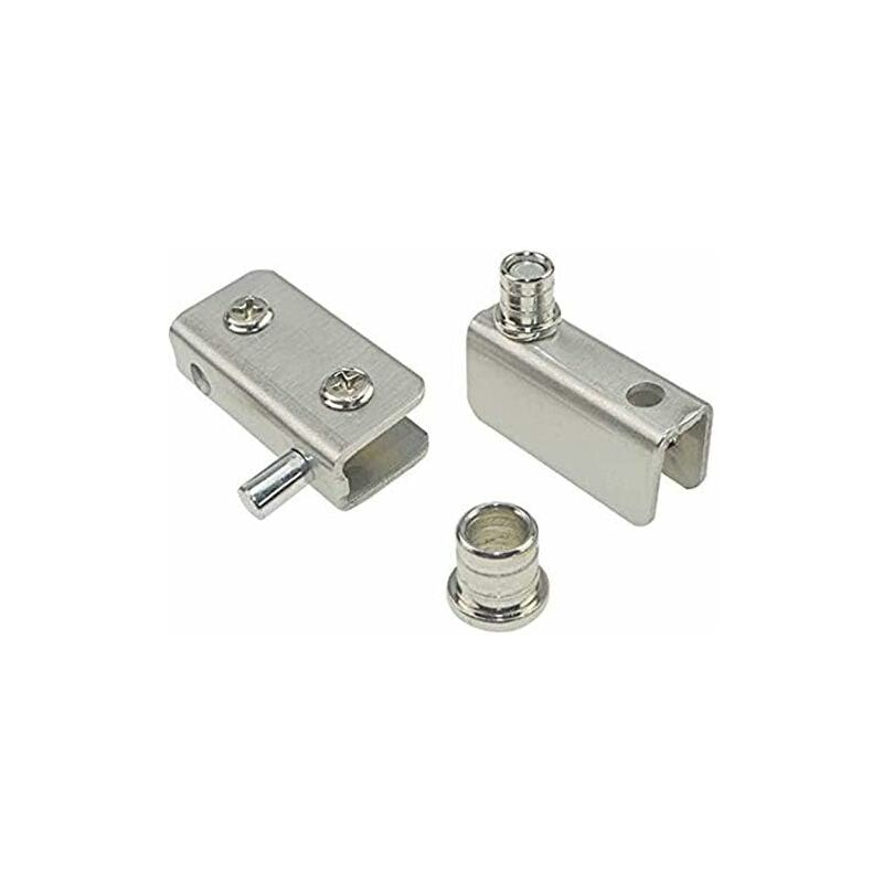 2 Pieces Frameless Glass Door Hinge Stainless Steel Glass Door Pivot Hinge Glass clamp for Glass Thickness 5mm - 8mm - Silver - Norcks