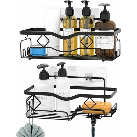 Ducha, estante de ducha sin taladro, organizador de ducha montado en la  pared, cestas de almacenamiento para baño/cocina Adepaton ZYY-0930