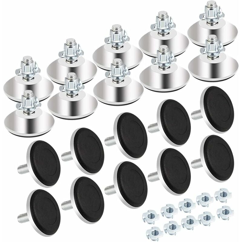 Norcks - 20PCS Pieds Vérin De Meuble, M8 x 40MM Pieds De Meuble Ajustables, Vis De Réglage Pour Pieds De Meuble, Chaise, Table