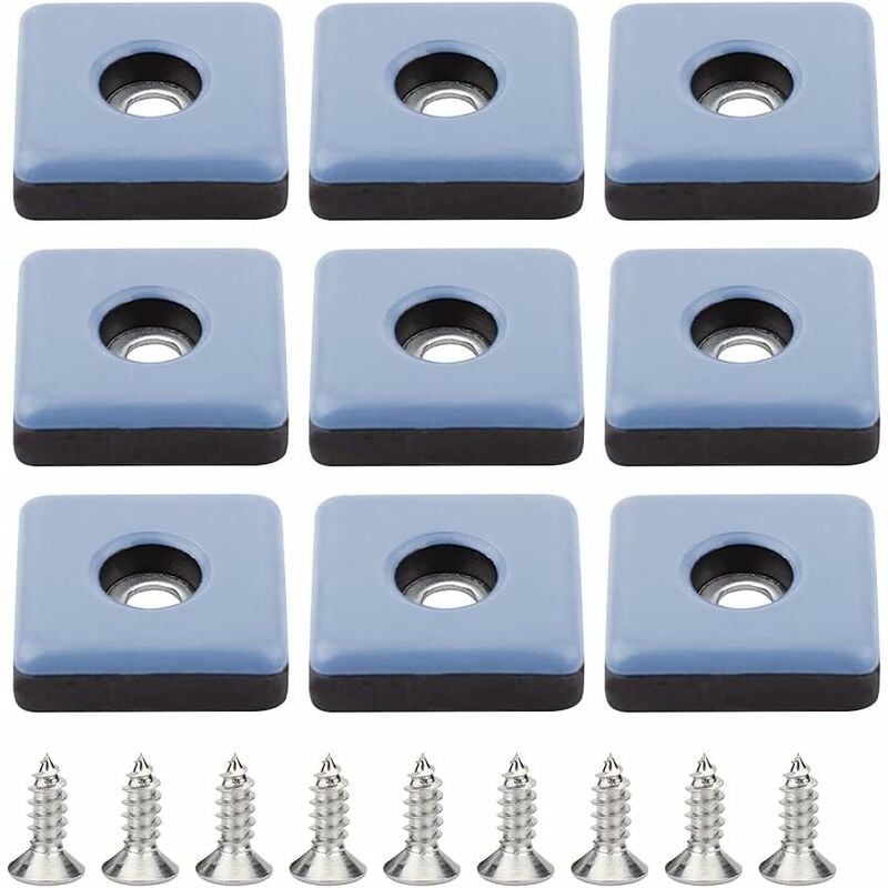 24 Pieces Patins Meubles Téflon 25MM Pied De Chaise Avec Vis Patins En Téflon Ptfe Tampon Chaise Patin Glisseur Pied De Chaise à Visser Carrés Pour