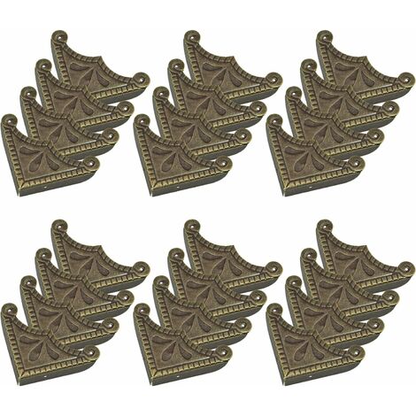 NORCKS 24pcs 56mm,Protecteur D'Angle De Bureau,Garde D'Angle En MéTal,Coffret en bois coffret cadeau coin décoratif,Protection Coin Meuble,Protections D'Angle Vintage,Coin Protecteurs DéCoratifs - Bronze