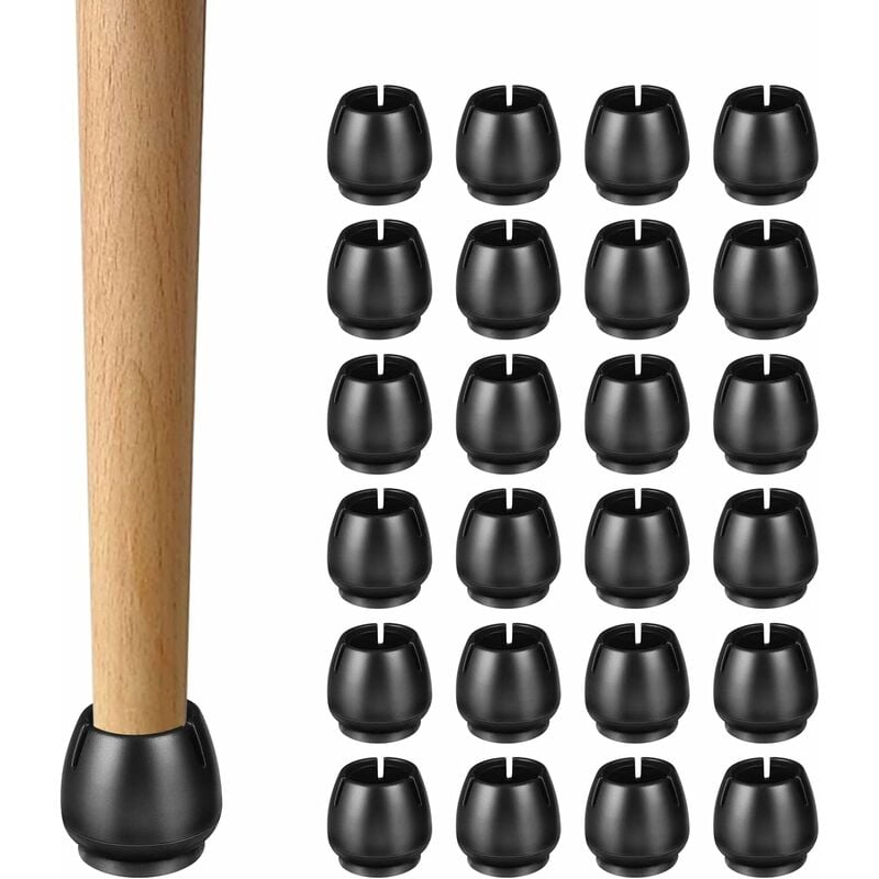 24PCS Embout De Chaise, Protection Pied De Chaise, Bouchon Pied De Chaise, Bouchon Rond De Pied De Chaise, Pour Aux Tables, Chaises, Canapés (2.5CM)