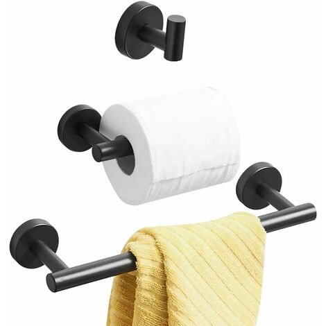 Set d'accessoires Tiger Boston - set de brosse WC à poser - porte-papier  toilette – crochet – noir