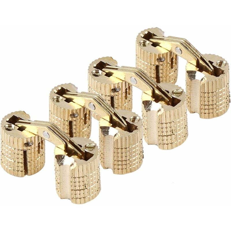Norcks - 4 pcs Charnière Boite(Taille : 8Mm), Charnières Cylindriques, Laiton Caché Dissimulé Charnière Invisible Tonneau Charnière Pour Diy Boîte à
