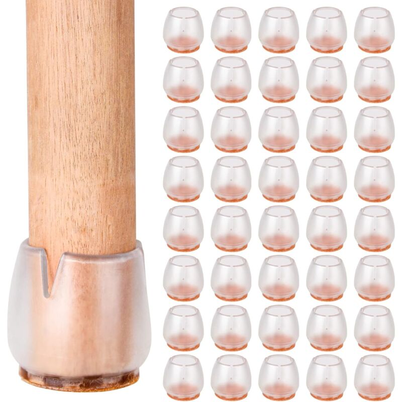 40PCS Protection Pied De Chaise Ninonly Silicone Chaise Casquettes Pieds 25-29MM Rond Protection Pied De Chaise Silicone Pour Protéger Le Sol Des