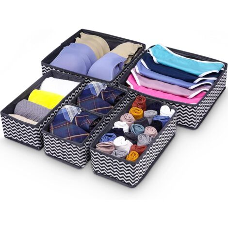 Underwear Organizer With Cover 17 Cell Cotton Foldable Drawer