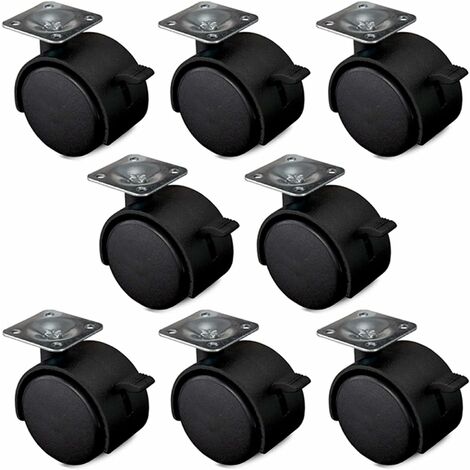 NORCKS 4 piezas ruedas giratorias 1,5 pulgadas ruedas para muebles pesados  con rodamientos de bolas dobles para Industrial total puede llegar a 80 kg