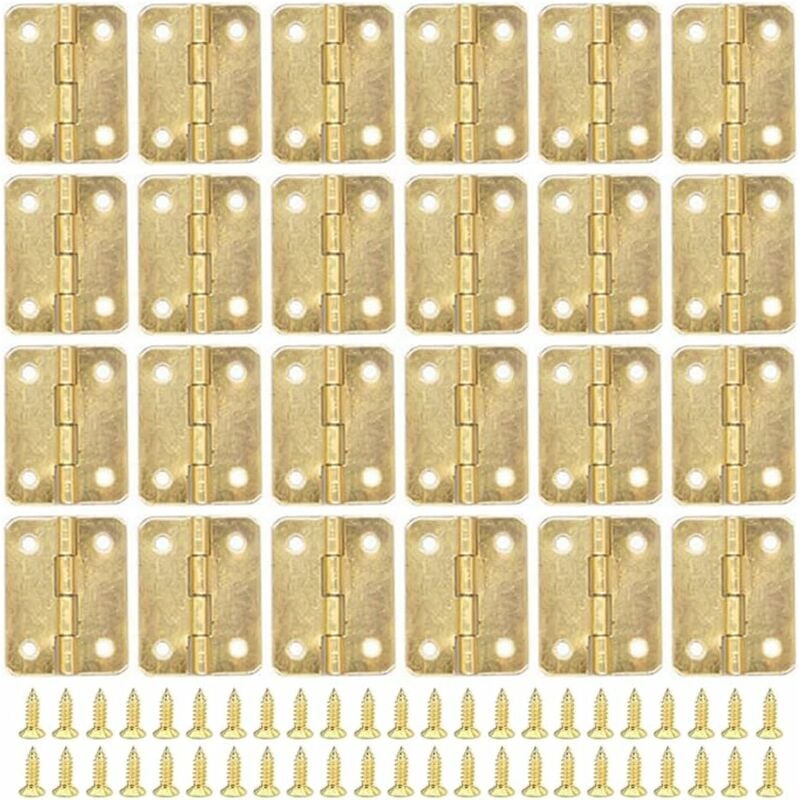 80 Pièces Mini Charniere Charnières Petite Mini Charnières Pliant Butt Charnières Mini Connecteurs De Charnière Avec 320 Pièces De Vis De