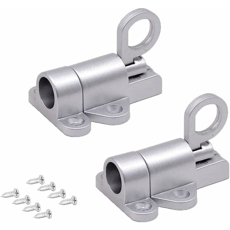 Norcks Automatique Verrou Porte Aluminium, 2PCS Loquet À Ressort Verrou Porte À Rebond, Verrou De Porte À Verrouillage Automatique, Pour Portes De