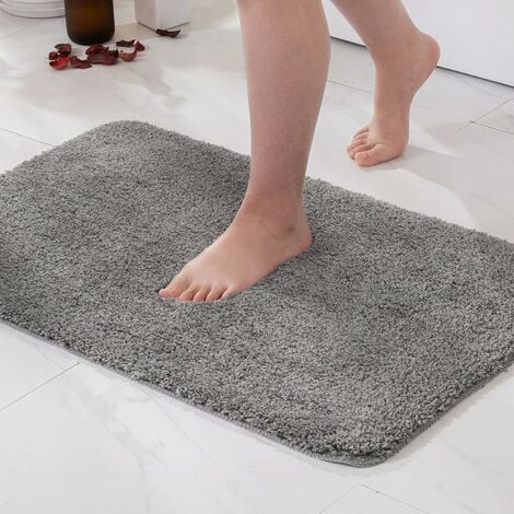 WIRIST Bath Mat/Shower Mat, Non-Slip, Super Absorbent Black, (23.6 x 15.7)