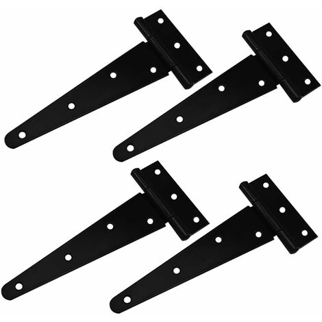 4 Piezas Bisagras para Puertas en T Negro, Triángulo Bisagra