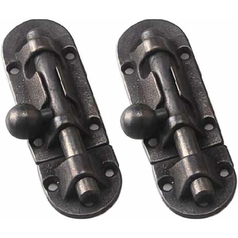 Boucle De Boulon De Baril Antique Robuste, Loquet De Porte Épaissi En Laiton Massif Vintage, Serrure Coulissante Pour Meubles(Color:Noir) - Norcks