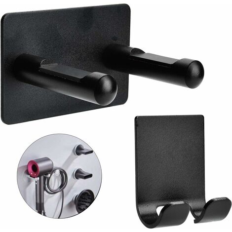 NORCKS Bracket pour Support de Support Murale en Acier Inoxydable pour Dyson Supersonic Hair Dryer dans la Chambre à Coucher et la Salle de Bain, et Acier Inoxydable Prise en métal Support - Noir