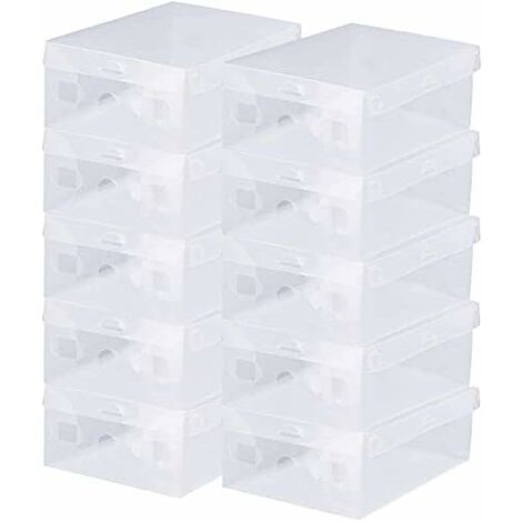 Un juego de 20 cajas de zapatos apilables de plástico transparente para  zapatos