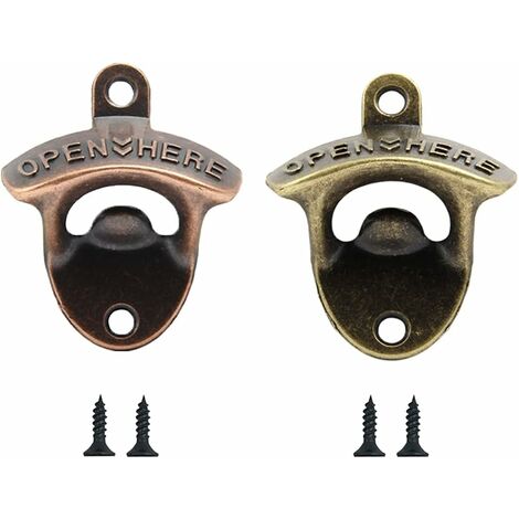 NORCKS Clásica Abrebotellas de cerveza montado en la pared, Metal Abrebotellas montado en la pared para cocina, bar, patio Regalos para hombres amantes de la cerveza - bronce rojo bronce