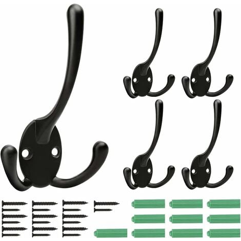 Black wall mounted hooks