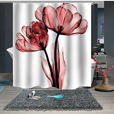 NORCKS Shower Curtains,3D Printed Plant Floral Shower Curtain for Bathroom  Waterproof Bathroom Curtain Home Decoration