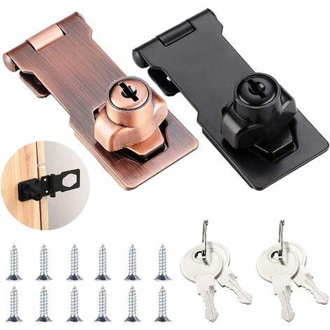 Cabinet Locks with Keys Door Latch - Hasp Lock for Drawers