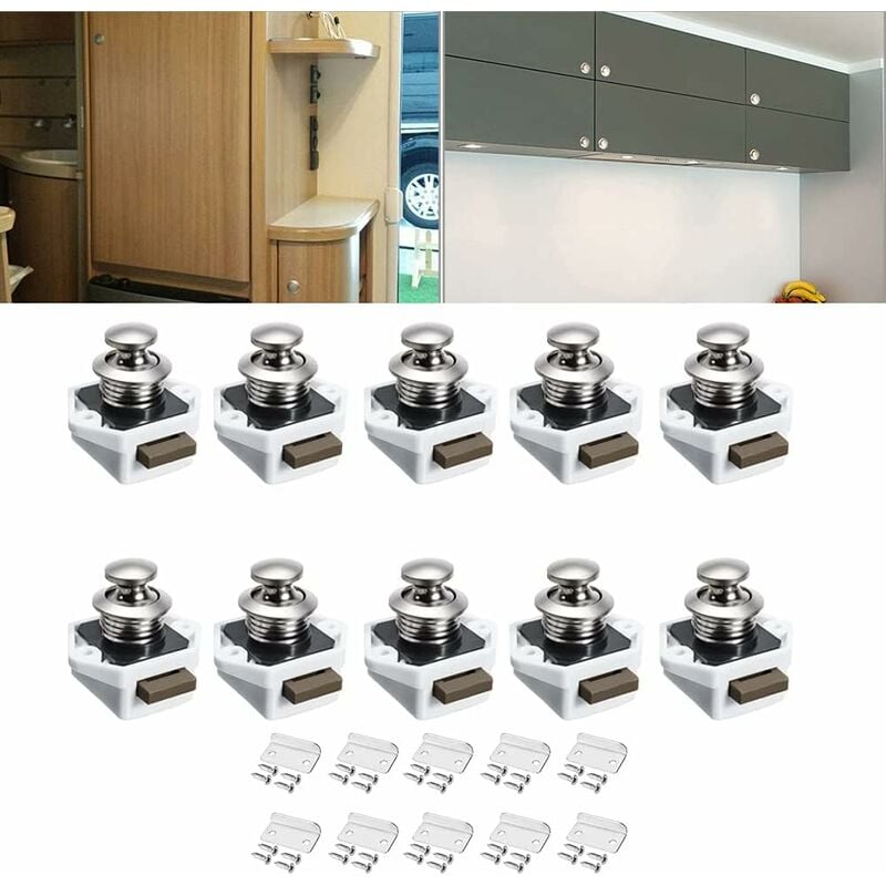 Lot De 10 Serrures De Porte En Alliage De Zinc Avec Vis Et Plaque De Verrouillage Pour Camping-Car, Caravane, Camping-Car, Yacht - Norcks